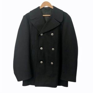 US Navy Black Melton 100% Wool Pea Coat